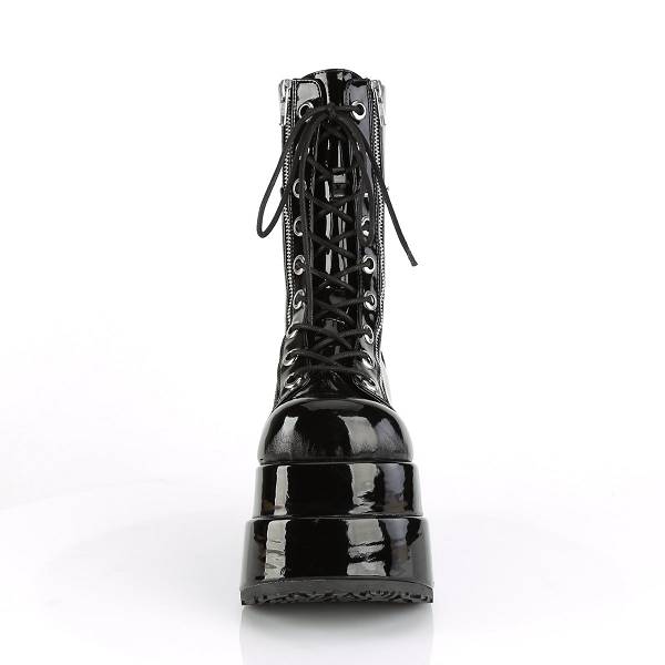Demonia Women's Bear-265 Knee High Platform Boots - Black Patent D7325-08US Clearance